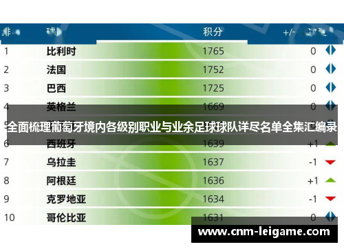全面梳理葡萄牙境内各级别职业与业余足球球队详尽名单全集汇编录 全面梳理葡萄牙境内各级别职业与业余足球球队详尽名单全集汇编录