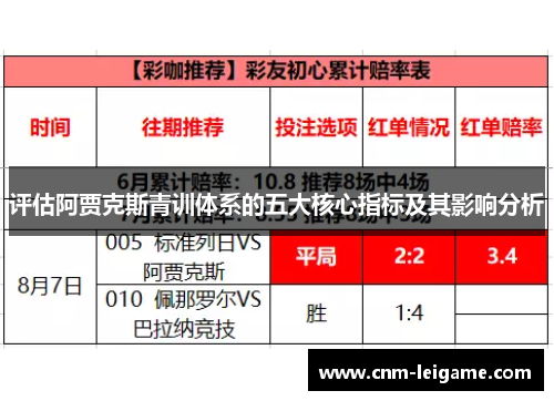 评估阿贾克斯青训体系的五大核心指标及其影响分析
